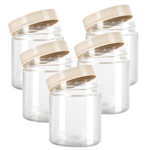 PlasticForte Voorraadpot/bewaarpot - 10x - 600 ml - kunststof - beige - B10 x H12 cm -
