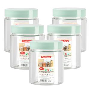 PlasticForte Voorraadpot/bewaarpot - 10x - 600 ml - kunststof - mint groen - B10 x H12 cm -