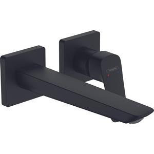 Logis - Unterputz-Waschtischarmatur, mit Ablaufgarnitur, 2-Loch-Montage, EcoSmart, schwarz matt 71256670 - Hansgrohe