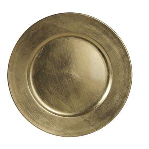 Othmar Decorations 1x Ronde kaarsenborden/onderborden goud glimmend 33 cm -