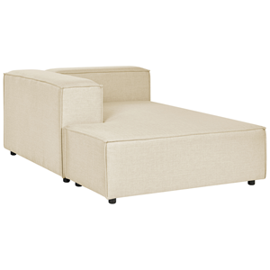 BELIANI Chaise longue linnen beige rechtszijdig APRICA