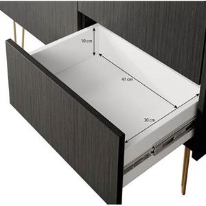 Meubella Dressoir Hacienda - Zwart - 97 cm