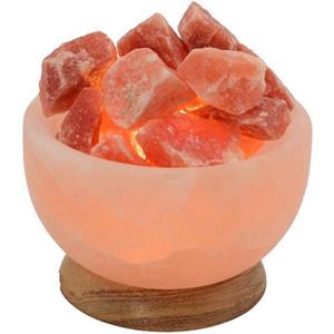 HIMALAYA SALT DREAMS Zoutkristal-tafellamp Zoutkristallen kom Met de hand gemaakt van zoutkristal - iedere steen uniek, H: ca.15 cm (1 stuk)