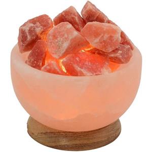 HIMALAYA SALT DREAMS Zoutkristal-tafellamp Zoutkristallen kom Met de hand gemaakt van zoutkristal - iedere steen uniek, H: ca.15 cm (1 stuk)