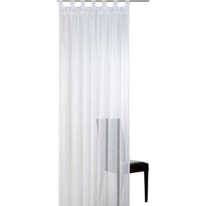 Vorhang Effecto, ELBERSDRUCKE, Schlaufen (1 St), halbtransparent, Leinenstruktur, Schlaufenschal Effecto 00 weiß