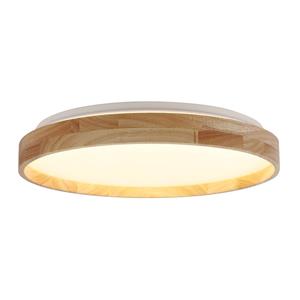 Lindby - Innes LED-Deckenleuchte Holz Ø39cm Smart - weiß, holz
