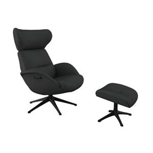 FLEXLUX Relaxfauteuil Relaxchairs More Eersteklas comfort, rug- en hoofdsteunverstelling, draaibaar, zwarte voet