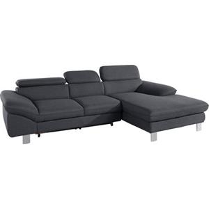 COTTA Polstergarnitur, (Set, 2 tlg.), bestehend aus Ecksofa und Hocker, mit Kopfteilverstellung