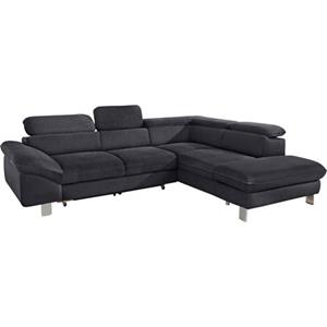 COTTA Polstergarnitur, (Set, 2 tlg.), bestehend aus Ecksofa und Hocker, mit Kopfteilverstellung