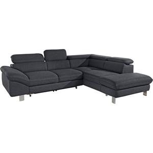 COTTA Polstergarnitur, (Set, 2 tlg.), bestehend aus Ecksofa und Hocker, mit Kopfteilverstellung