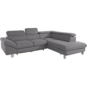 COTTA Polstergarnitur, (Set, 2 tlg.), bestehend aus Ecksofa und Hocker, mit Kopfteilverstellung