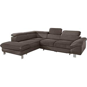 COTTA Polstergarnitur, (Set, 2 tlg.), bestehend aus Ecksofa und Hocker, mit Kopfteilverstellung