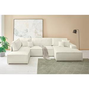 andas Zithoek FINNLEY U-model XXL 329 cm, bedbank, slaapfunctie m. bedkist