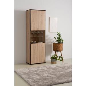HELA Vitrine "Ariana", mit angeschrägten Griffmulden, Höhe 195 cm