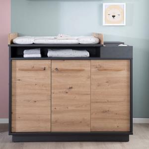 roba Wickelkommode 'Lenn' - Anthrazit / Holzdekor 'Artisan Eiche' anthrazit