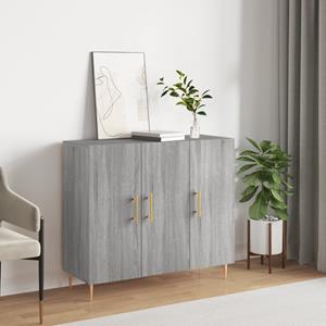 VidaXL Dressoir 90x34x80 cm bewerkt hout grijs sonoma eikenkleurig