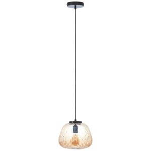Lampe Kaizen Pendelleuchte 25cm amber-bernstein/schwarz matt Metall/Kunststoff braun 1x A60, E27, 40 w - braun - Brilliant