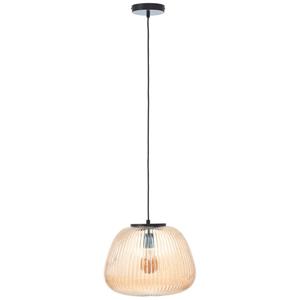 Lampe Kaizen Pendelleuchte 35cm amber-bernstein/schwarz matt Kunststoff braun 1x A60, E27, 40 w - braun - Brilliant
