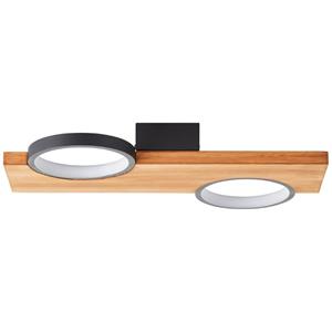 Lampe Cheesy led Deckenleuchte 40x25cm matt schwarz/holz braun 14 w led integriert - braun - Brilliant