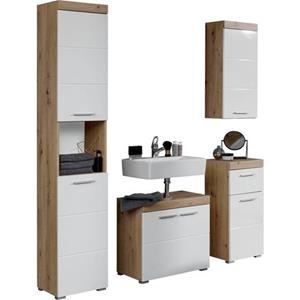 INOSIGN trendteam Badkamerserie Amanda met hoge kast, wastafelonderkast, hangende kast en onderkast, mdf-fronten (set, 4 stuks)
