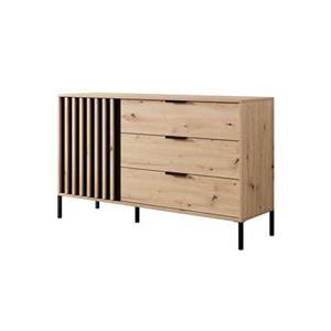 Meubella Commode Tasha - Eiken - Antraciet - 138 cm