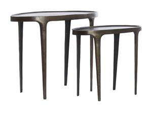 Light & Living Sidetable Arica Set van 2 stuks - Donkerbruin