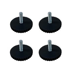 Furniture Legs Europe Set zwarte kunststof stelvoeten diameter 5,5 cm (M8) (zakje 4 stuks)