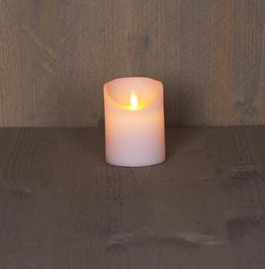 Anna's Collection Batterijverlichting kaars wax rustiek met bewegende vlam 10 cm - 