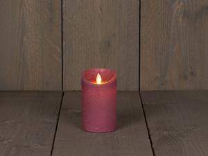 Anna's Collection B.o.t. kaars wax rustiek bewegende vlam 7.5x12.5cm antiek roze 3xaaa/timer - 