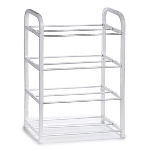 Metalen schoenenrek/schoenenstandaard 4-laags wit x 19 x 56 cm -