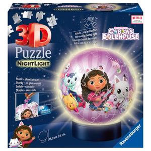 Ravensburger Spieleverlag / Ravensburger Verlag GmbH Ravensburger 3D Puzzle 11575 - Nachtlicht Puzzle-Ball Gabby's Dollhouse - für Gabby's Dollhouse Fans ab 6 Jahren, LED Nachttischlampe mit Klatsch-Schalter