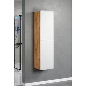 welltime Hängeschrank "Sanremo", (1 St.), Weiß Matt Eiche, B/H/T: 41 / 160 / 41 cm, Wandmontage