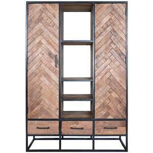Home67  Kast Raya Visgraat - Bruin Mangohout - 180 x 120 cm