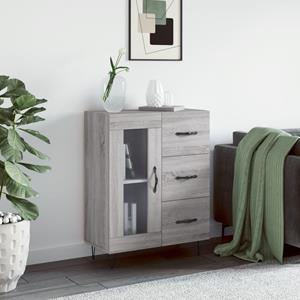 VidaXL Dressoir 69,5x34x90 cm bewerkt hout grijs sonoma eikenkleurig