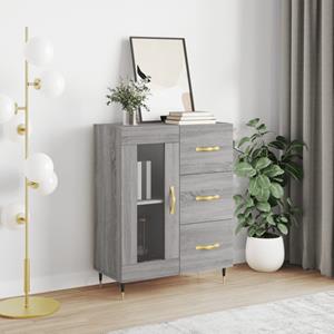 VidaXL Dressoir 69,5x34x90 cm bewerkt hout grijs sonoma eikenkleurig