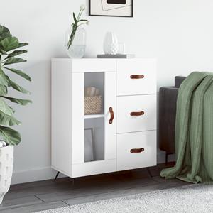 VidaXL Dressoir 69,5x34x90 cm bewerkt hout hoogglans wit