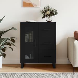 VidaXL Dressoir 69,5x34x90 cm bewerkt hout zwart