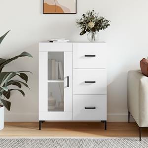 VidaXL Dressoir 69,5x34x90 cm bewerkt hout hoogglans wit