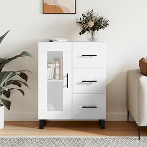 VidaXL Dressoir 69,5x34x90 cm bewerkt hout hoogglans wit