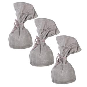 Best for Boots 3x stuks deurstoppers canvas grijs 26 cm -