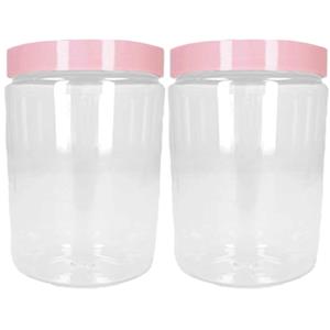 PlasticForte Voorraadpot/bewaarpot - 2x - 375 ml - kunststof - oud roze - B7 x H12 cm -