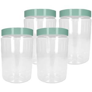 PlasticForte Voorraadpot/bewaarpot - 6x - 375 ml - kunststof - mint groen - B7 x H12 cm -