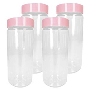 PlasticForte Voorraadpot/bewaarpot - 10x - 650 ml - kunststof - oud roze - B7 x H18 cm -