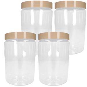 PlasticForte Voorraadpot/bewaarpot - 6x - 1.25L - kunststof - beige - B10 x H20 cm -