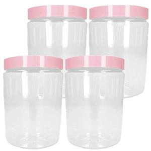 PlasticForte Voorraadpot/bewaarpot - 10x - 600 ml - kunststof - oud roze - B10 x H12 cm -