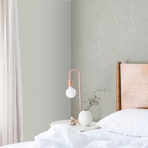 DecoMode Vliesbehang Linen Shimmer Grijsgroen