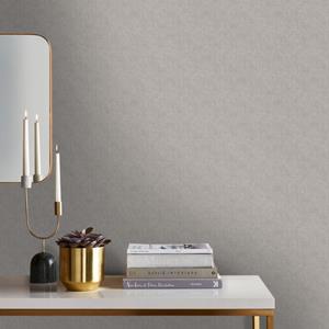 DecoMode Vliesbehang Linen Shimmer Licht Grijs