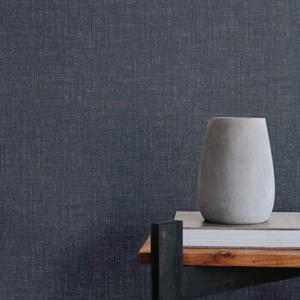 DecoMode Vliesbehang Linen Shimmer Blauw