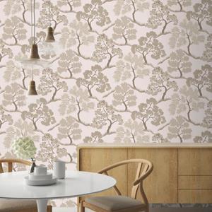 Sublime Vliesbehang Trees Natural Goud