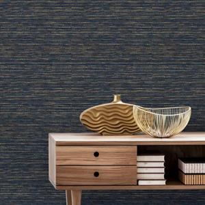 Sublime Vliesbehang Nomad Texture Blauw / Metallic